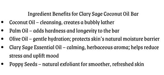 Clary Sage Coconut Oil Bar