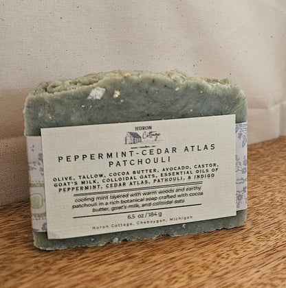 Peppermint, Cedar Atlas, Patchouli Cocoa Butter, Shea Butter & Goat's Milk Bar