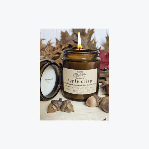 Apple Crisp Candle with a label
