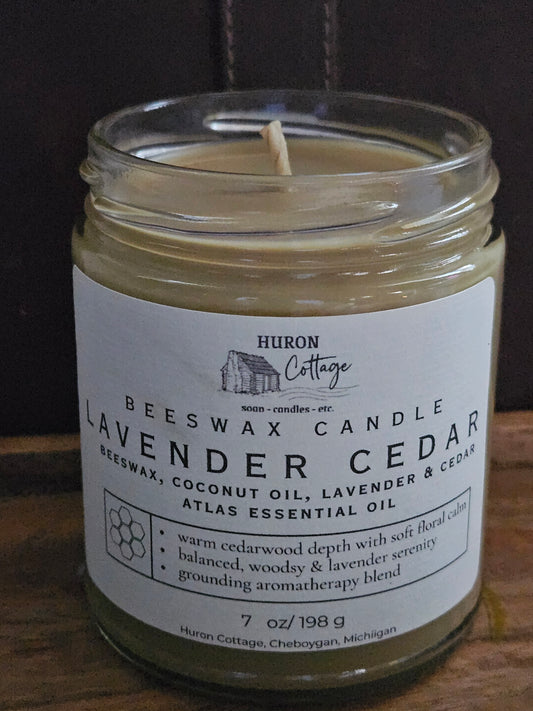 Lavender & Cedar Beeswax Candle
